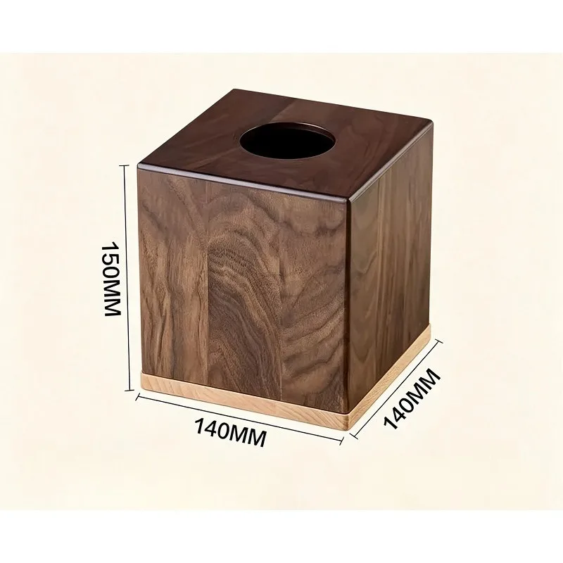 North American Walnut Tissue Box Solid Wood Square Desktop Decoration New Chinese Style High-end Wooden Paper Box