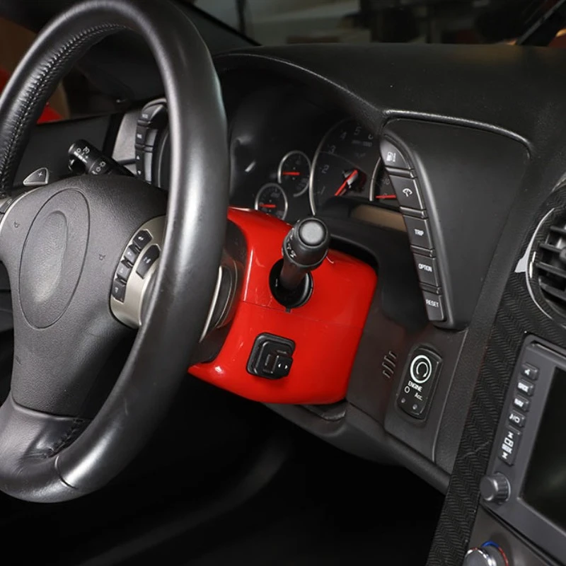 

For Chevrolet Corvette C6 2005-2013 ABS Carbon Fiber Style Steering Wheel Base Cover Decorate Interior Car Accessories
