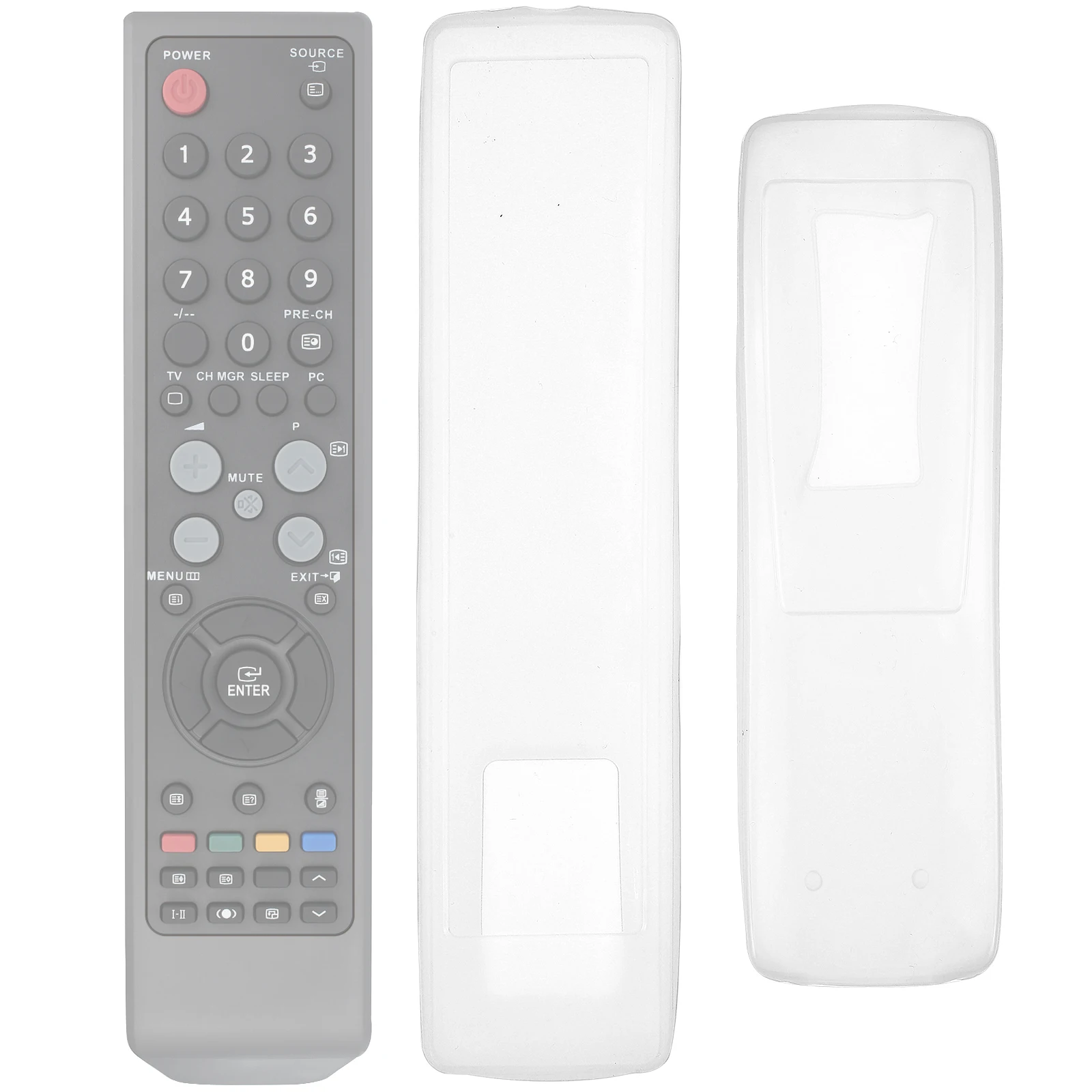 

3 pcs Remote Control Cover Transparent Protector Case for AC Remotes Dustproof Silicone Fits Easily Replacement Clear
