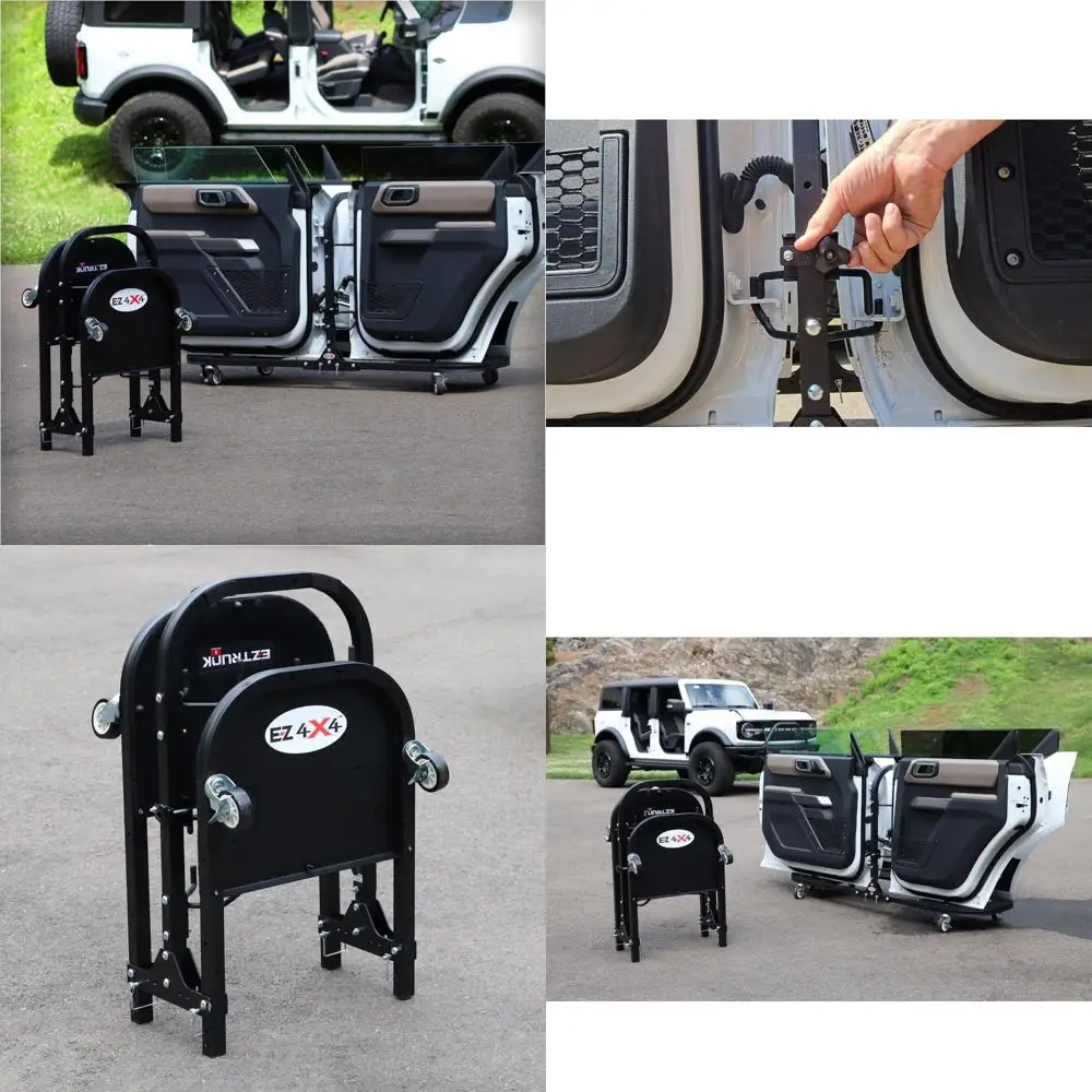 عربة باب دوارة قابلة للطي من الألومنيوم لبرونكو 4 × 4 مع حامل رف تخزين 4 أبواب - توافق حاصل على براءة اختراع #1