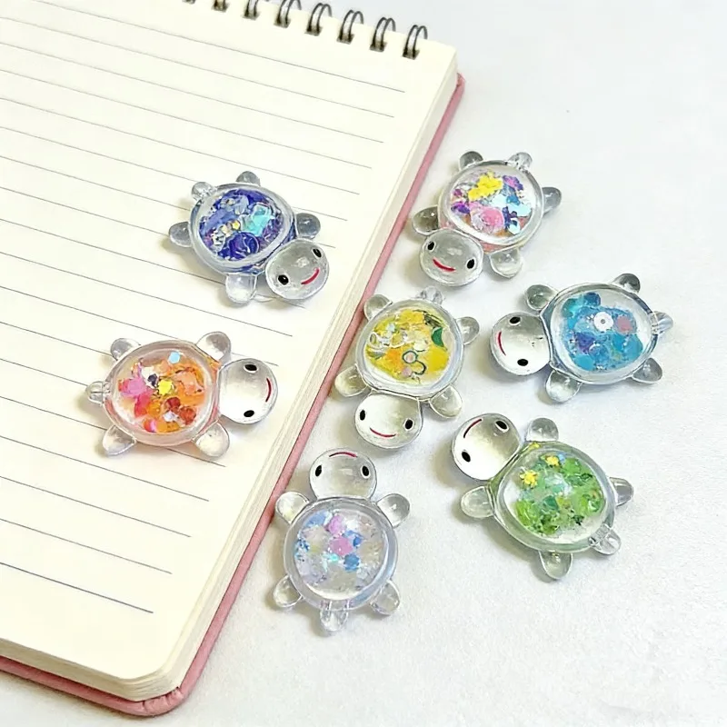 Cute Luminous Turtle 3.3cm Mini Glow In Dark Toy DIY Pendant Keychain Decoration for Kids Gift 10pcs random