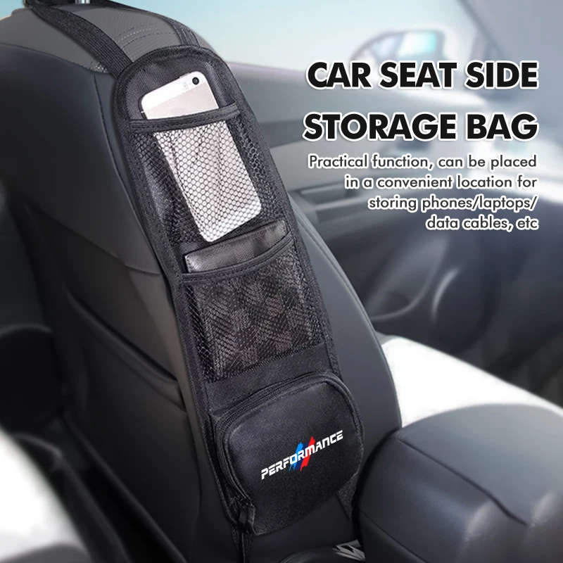 Car Seat Side Storage Hanging Bag Drink Phone Holder Pocket For BMW X1 X3 X4 X5 X7 G20 G38 F20 F39 F48 E46 E60 E36 E39