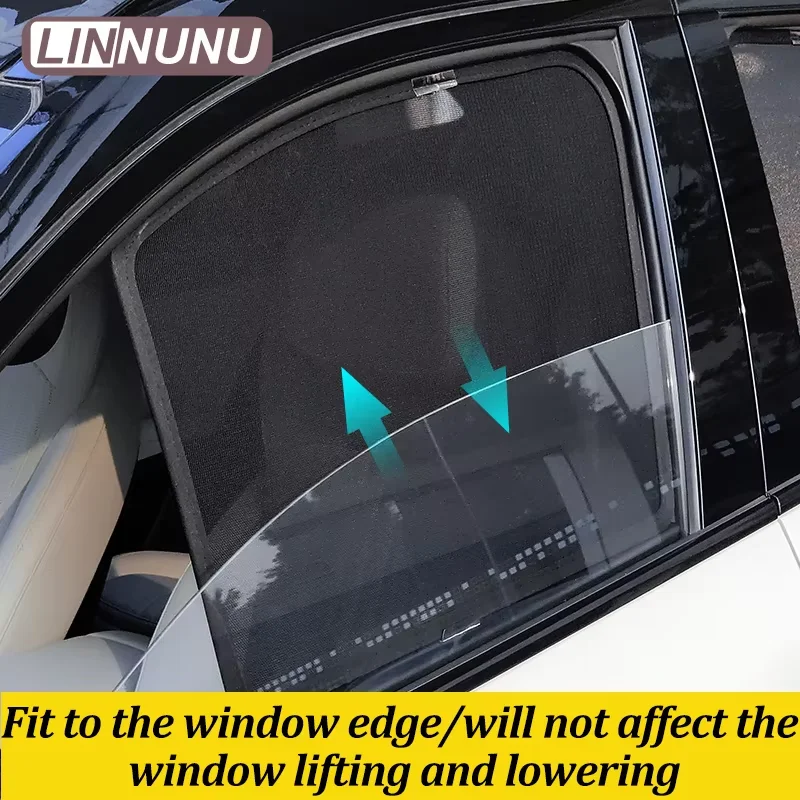 LINNUNU For Zeekr 7X 2025 2026 Car Sunshade Window Magnetic Curtain Mesh Summer Sun UV Protection Privacy Interior Accessories