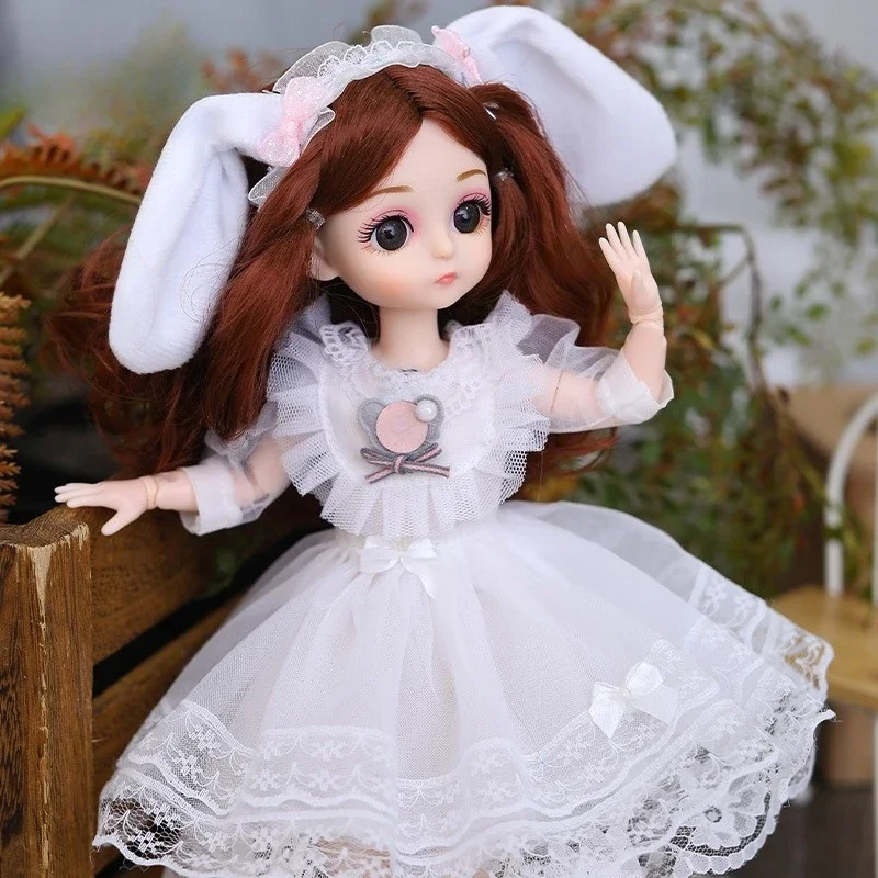 30cm 1/6 BJD Doll Princess Doll Dress Up Kids Toy with Clothes Shoes Movable 20 Joints Cute Sweet Face Child Girl Birthday Gift
