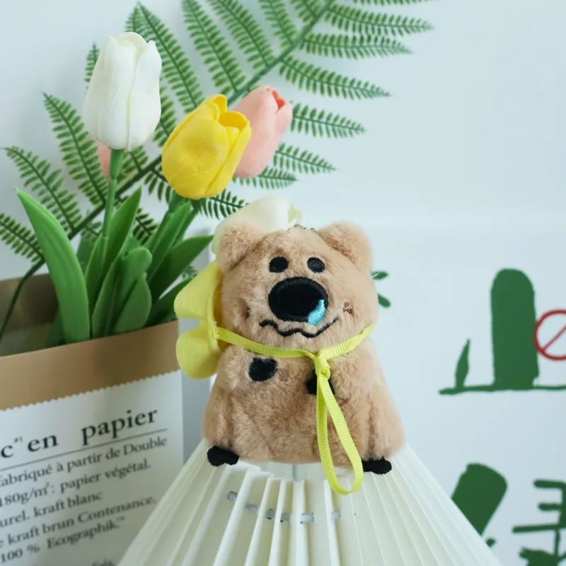 Nuovo simpatico orso peluche bambola ciondolo portachiavi cartone animato carino morbido campana pepe orso bambola coppia ciondolo decorazione regali