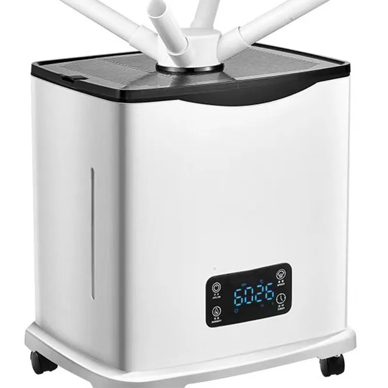 

Commercial Ultrasonic Humidifier with Mobile Wheels High Mist Output for Food Stall Grocery Store Greenhouse