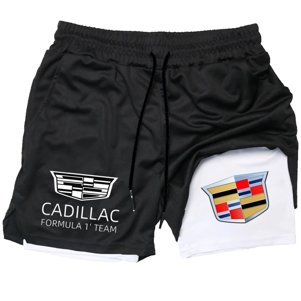 Cadillac Running Shorts - Men's Fitness Sports Pants - Dual-purpose Sports Shorts - Quick Dry Type - Training Running Double-Lay