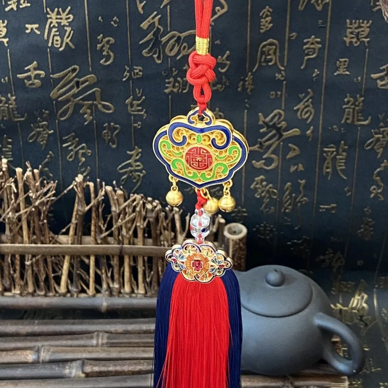 Buddhist Lucky Lock Car Pendant Rearview Mirror Hanging Ornament