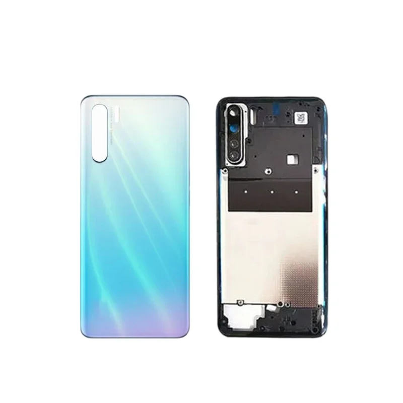 Housing For OPPO A91 PCPM00 CPH2001 CPH2021 Back Battery Cover Rear Door Case Middle Frame with Camera lens Replacement