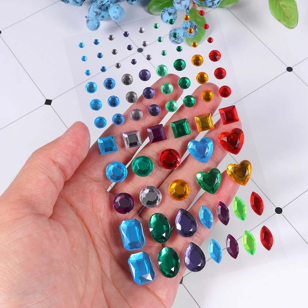 

5 Sheets Acrylic Diamond Beads DIY Manual Accessories Stickers for Kids Applique Mobile Phone Paste Girls'