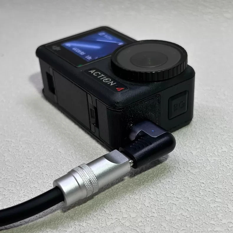 For DJI Osmo Action 3/4/5/6 Camera Magnetic Charging Side Cover 90° Right-Angle Type-C Adapter Connector Modified Accessories