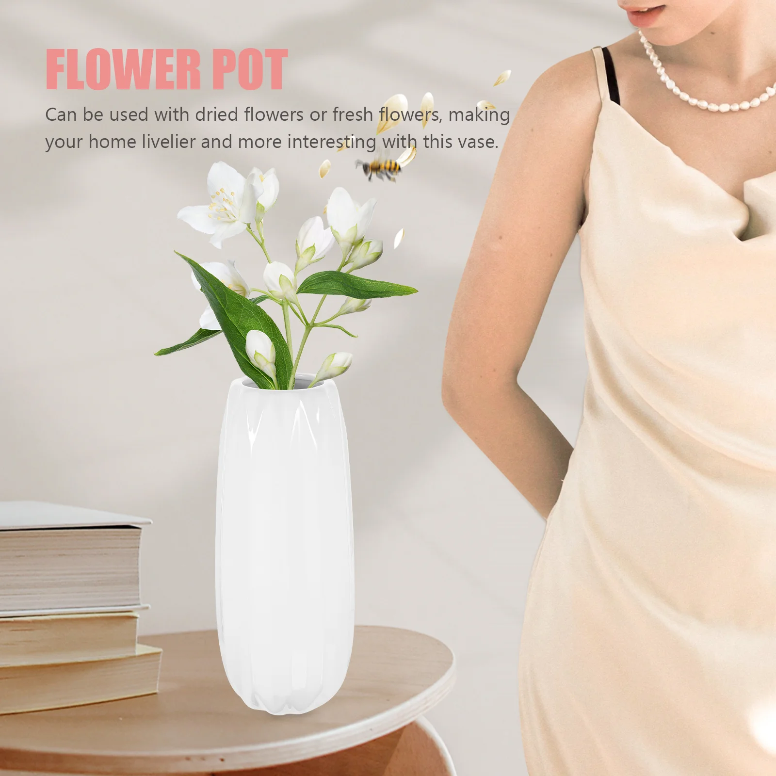 

Ceramic Flower Vase Modern Nordic Dried Flower Arrangement Pot Decorative Vase for Wedding Dinner Table Centerpiece Home Decor