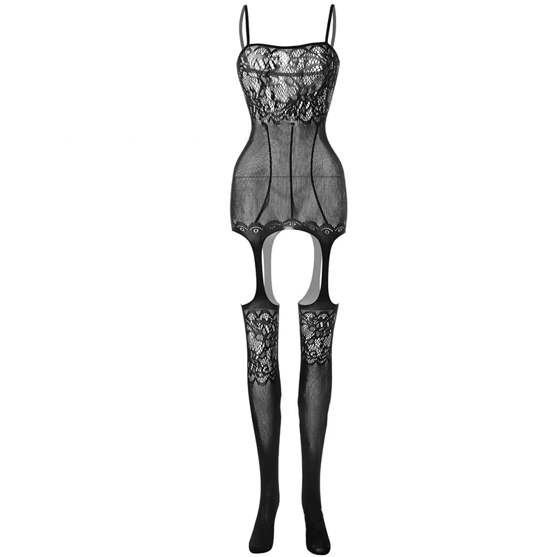 

Сексуальные прозрачные сетчатые боди-чулки больших размеров с открытой промежностью [YA]