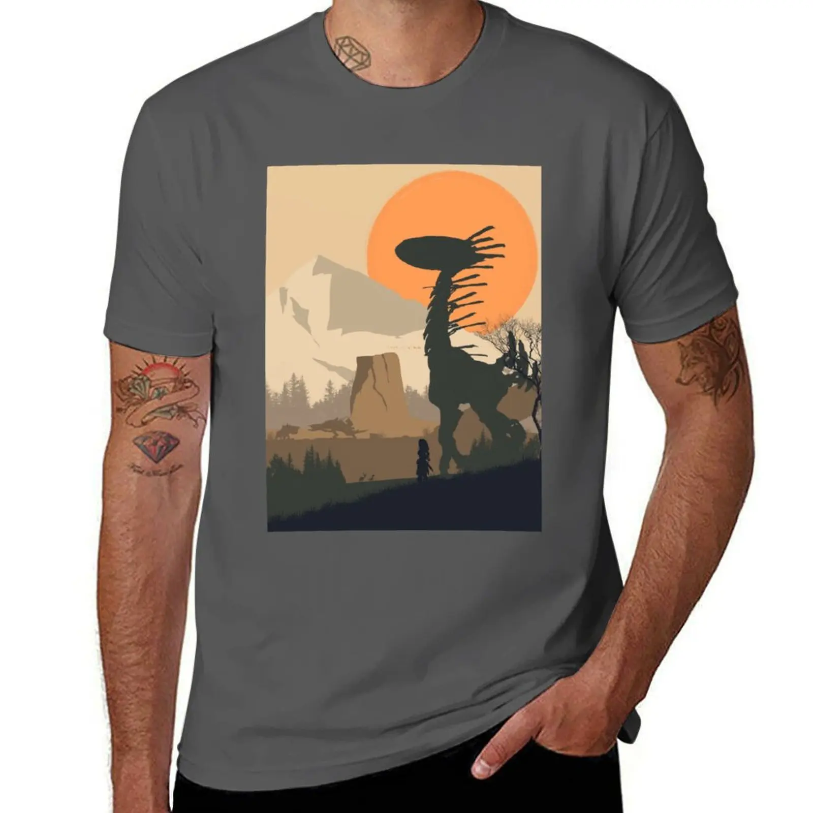 

Horizon Zero Dawn - Minimalist Travel Style - Video Game Art T-Shirt Plus Size All Match Tee Shirt