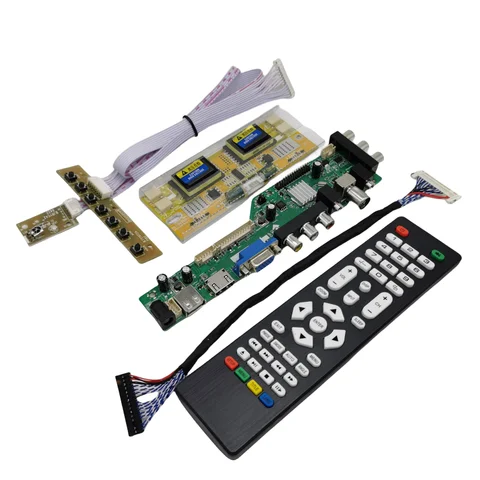 DS.D3663LUA V53 V56 V59 Universal LCD Driver Board Support DVB-T2 TV Board+7 Key Switch+IR+4 Lamp Inverter+LVDS 3663