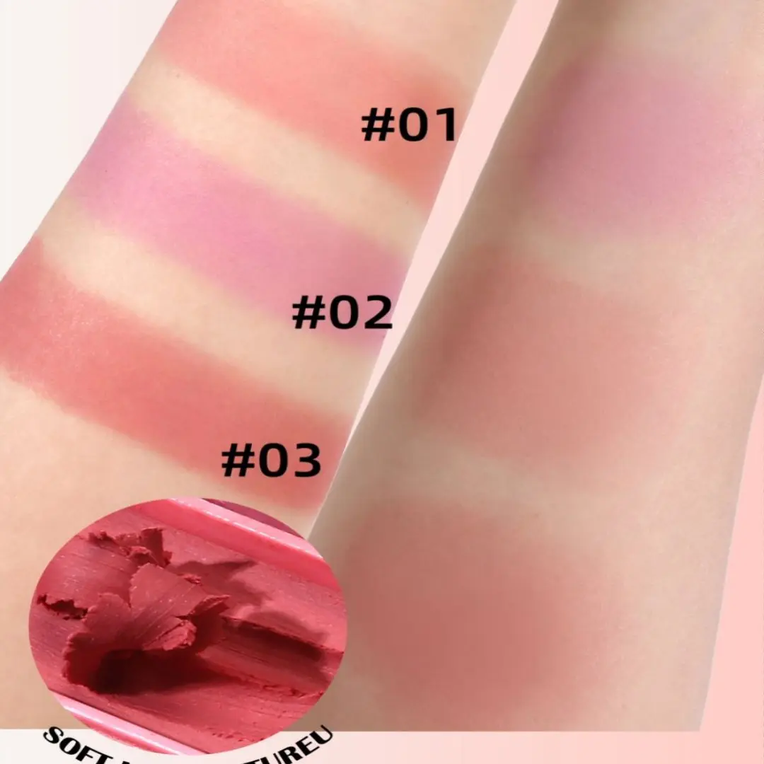 أحمر خدود أحادي اللون عاري يدوم طويلاً مقاوم للماء ومشرق متعدد الاستخدام للشفاه والوجه والخدود كريم أحمر خدود طبيعي غير لامع #5