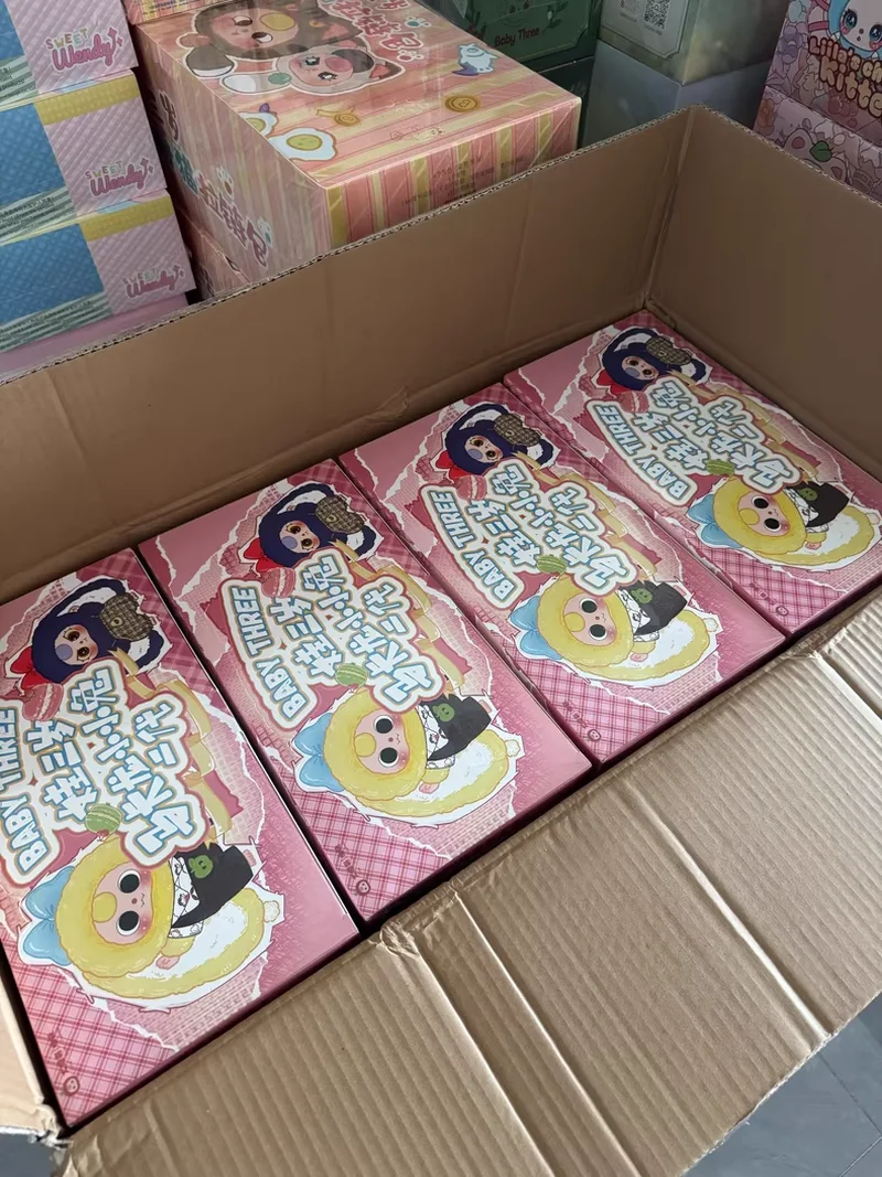 Babytrês genuíno vinil boneca de pelúcia figura de ação série 2 macaron pequeno coelho retorna v2 caixa cega boneca de pelúcia brinquedo colecionável gif