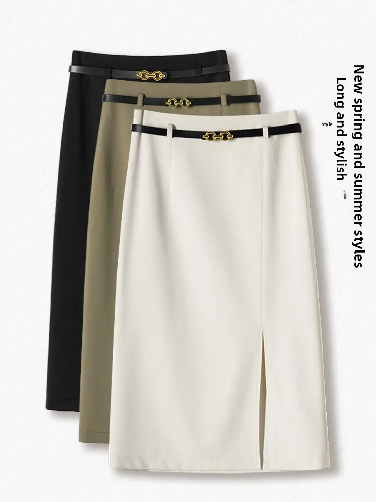 

Элегантная женская юбка-миди с высокой талией, облегающая, с разрезом, А-силуэт, весна-лето, новый стиль, юбка-карандаш с запахом