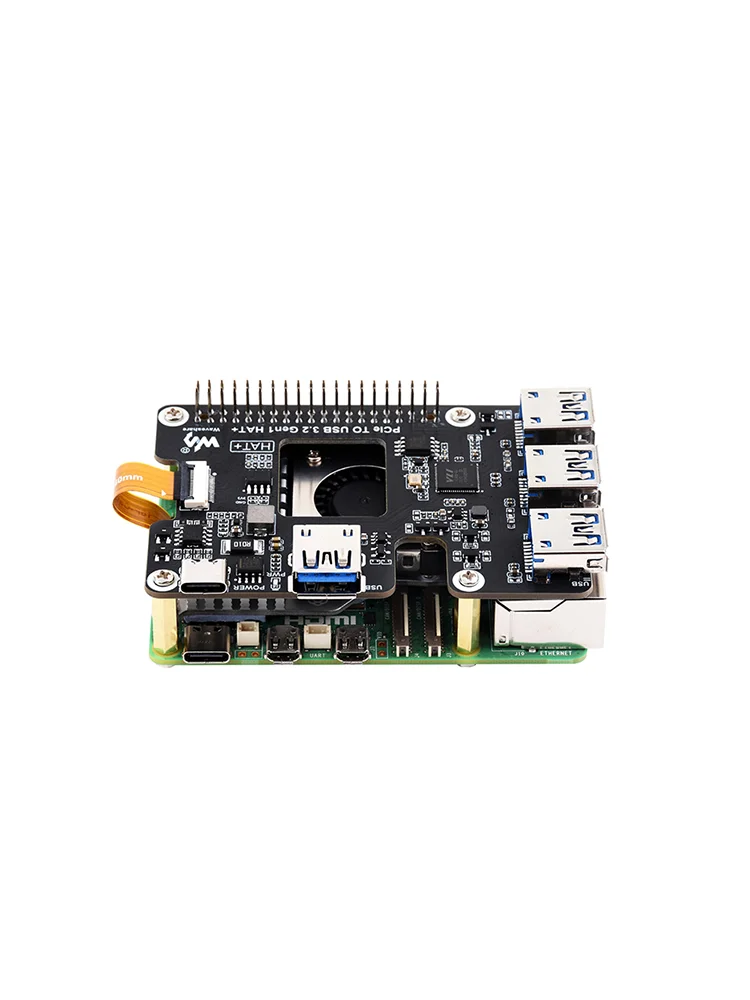 Raspberry Pi 5 PCIe 4-Port USB 3.0 Expansion HAT - High-Speed USB Hub Board for Pi 5