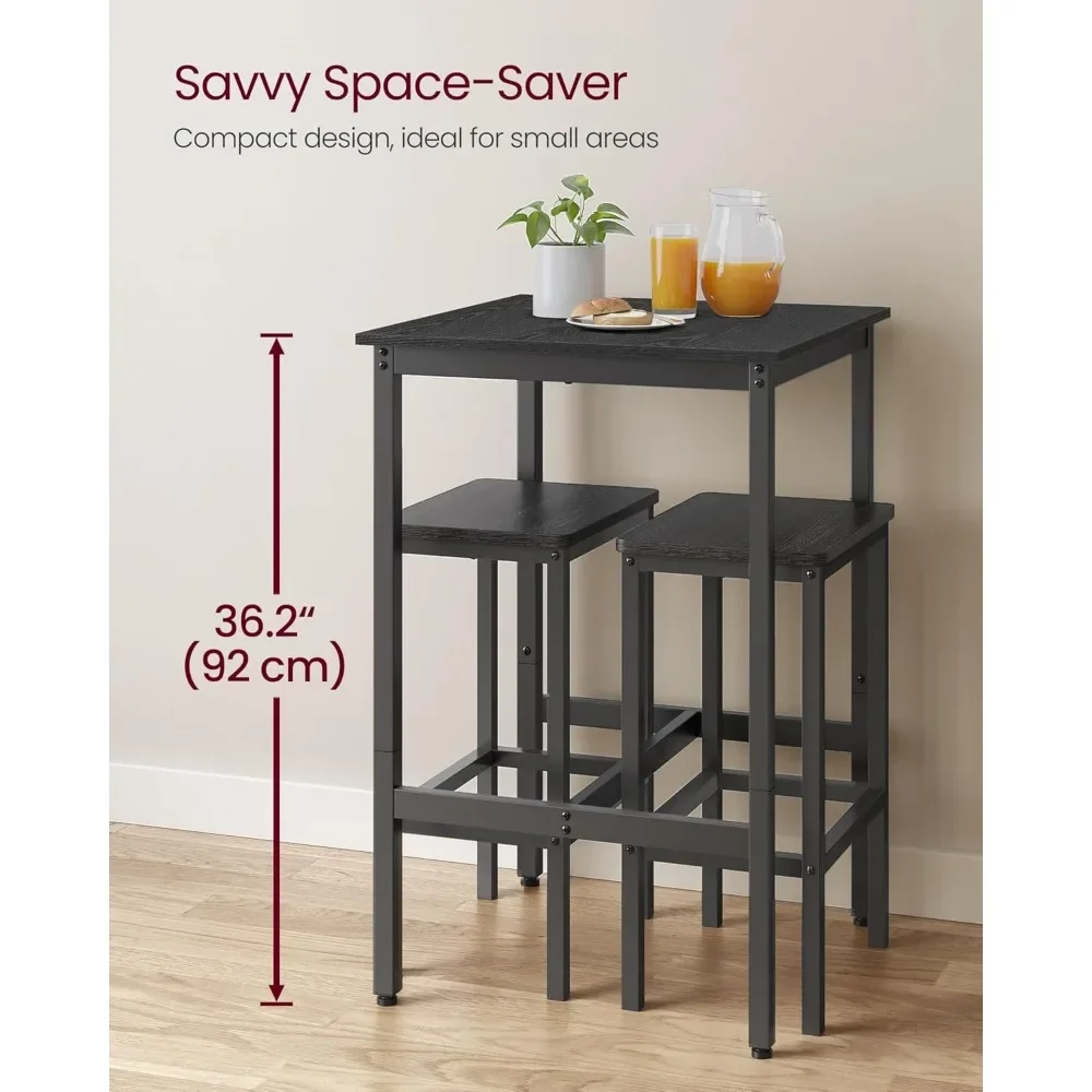 Bartafel, Kleine Keuken Eettafel, Hoge Pubtafel, Hoogte Cocktailtafel, Stevig Frame, 23.6X23.6X36.2 Inch