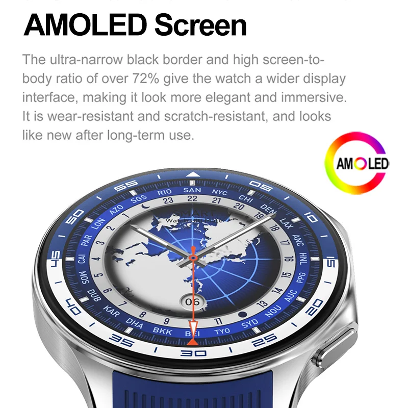 DT Watch X Smart Watch AMOLED Men Women USB Modes 4GB ROM Photo Album Local MP3 Video Heart Rate Blood Oxygen Sport Smartwatch