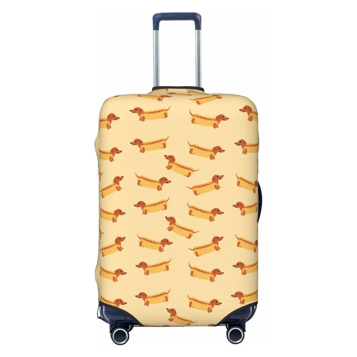 

Custom Funy Hot Dogs Dachshund Travel Luggage Cover Washable Sausage Dog Suitcase Cover Protector Fit 18-32 Inch