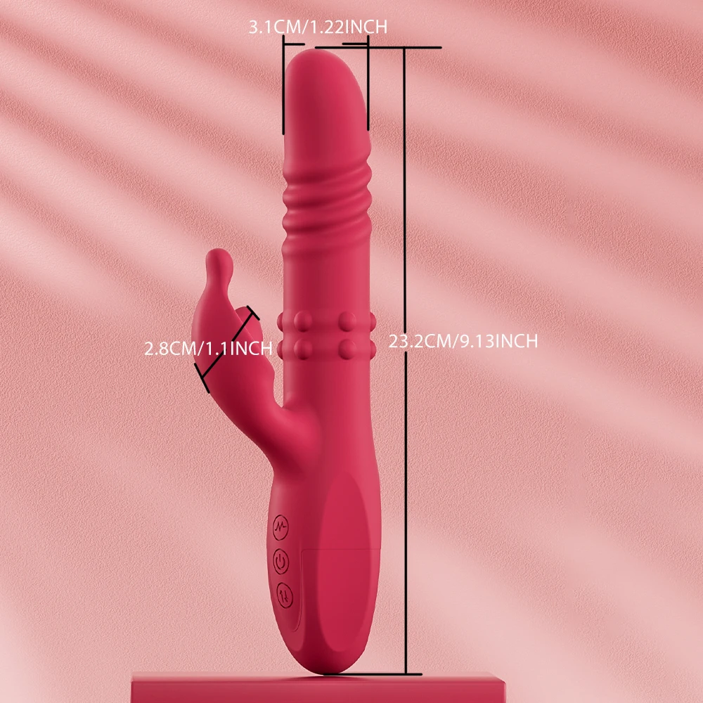 Telescopic Rabbit Vibrator Rotating Massage Vaginal Clitoris Vibration Stimulator G-spot Orgasm Masturbator Adult Couple Toys