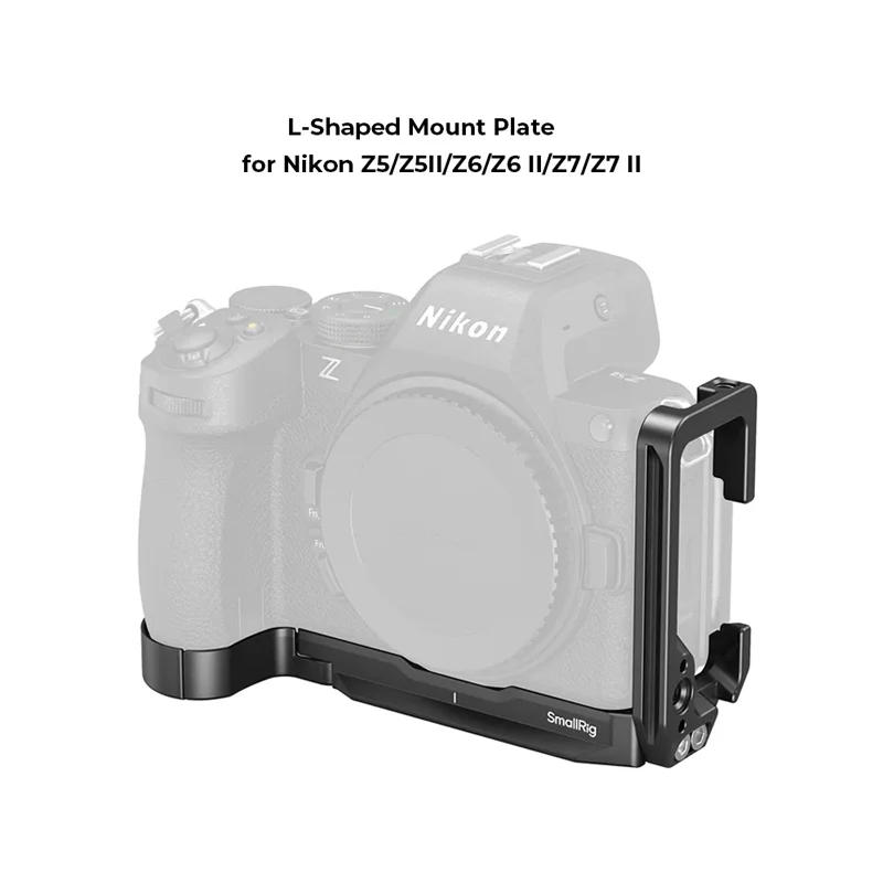 

Крепежная L-образная пластина SmallRig 5256 для камер Nikon Z5, Z5II, Z6, Z6II, Z7, Z7II с быстросъемным креплением Arca-Swiss