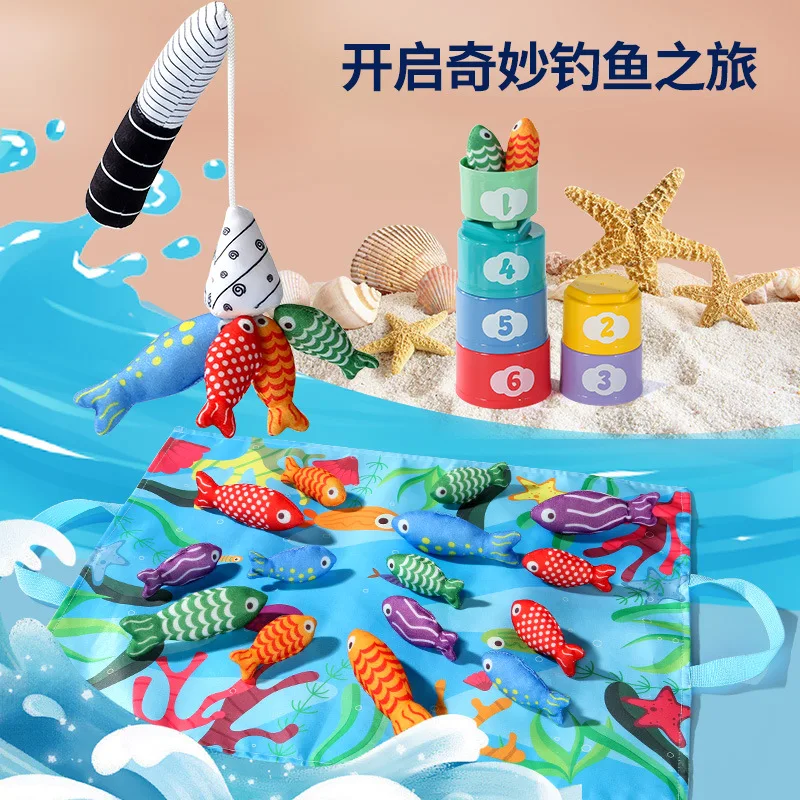 Kinder Spaß 3D Angeln Spielzeug magnetische Puzzle passende digitale Lagerung Matte Früherziehung Kindergarten Fischrute Angeln Spiel
