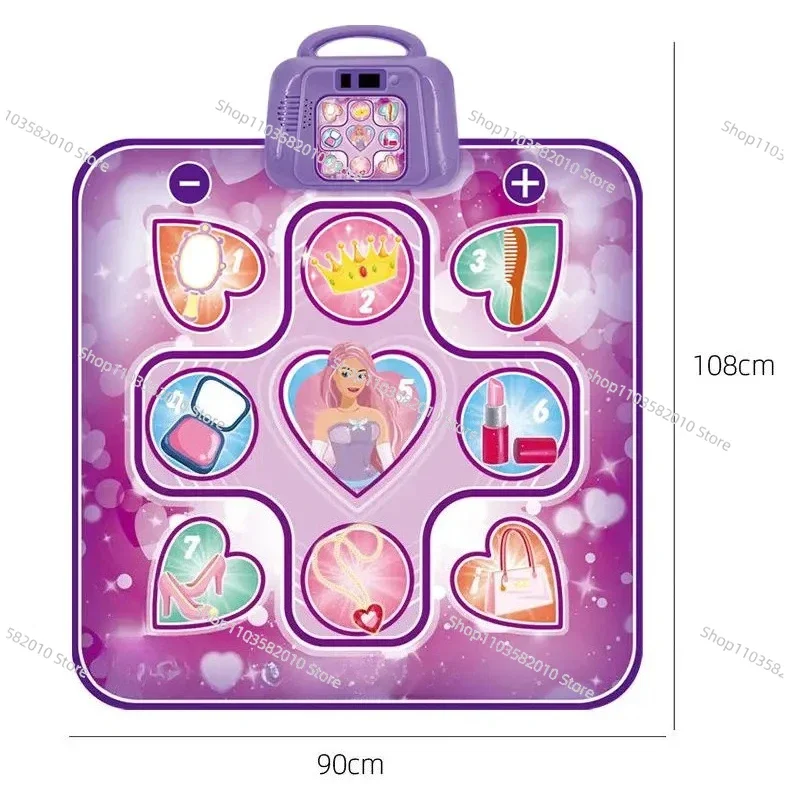 Suitable for girls' dance mats, electronic music dance mats with LED lights, adjustable educational music toys, game mats