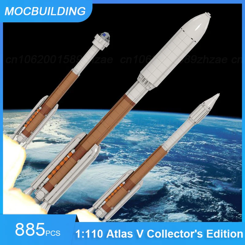 MOC Building Blocks 1:110 Scale Atlas V Collector's Edition Model Space DIY Assemble Bricks Educational Xmas Toys Gifts 885PCS