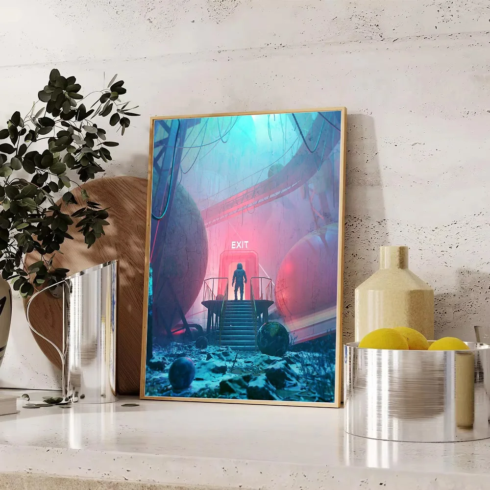 المناظر الطبيعية الخيال العلمي قماش جدار الفن مستقبلية سيتي سكيب Cyberpunk ديكور غرفة المعيشة المنزلي اللوحة التجريدية الحديثة