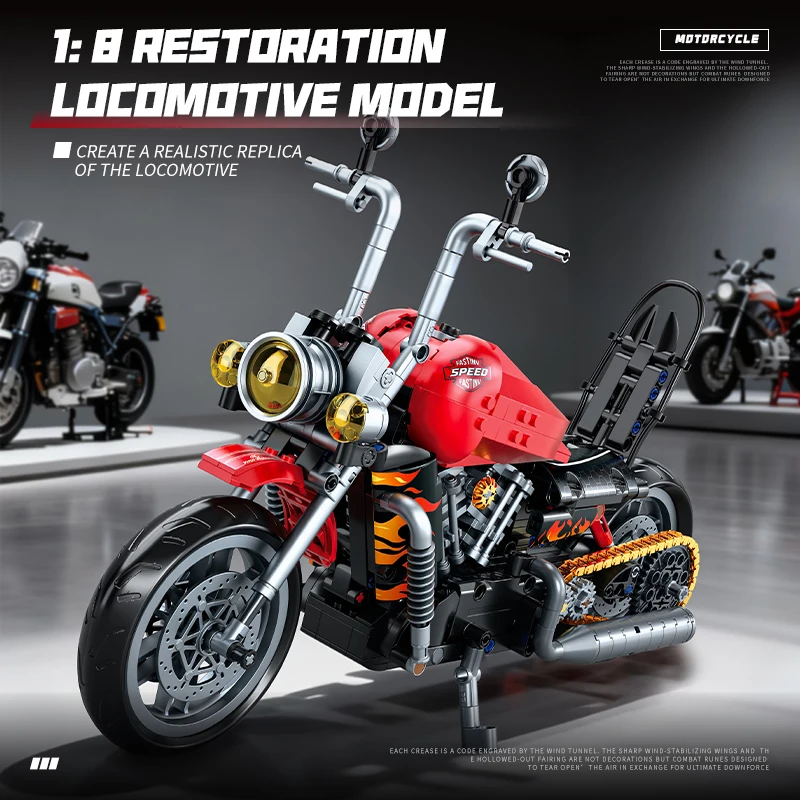

Cool motorcycle assembly model boy creative assembly building blocks assembling toys for boys and girls birthday gifts
