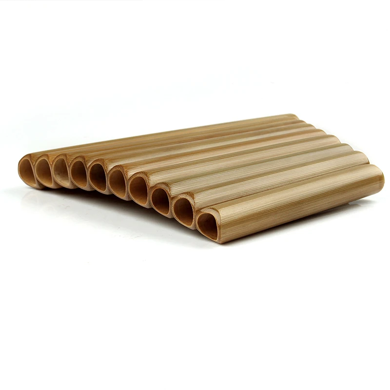 Natural Bamboo Wind Instrument Pan Flute C Key Flute Handmade Bamboo Folk Music Instrument 10 Pipes PanFlute Musical Instrument