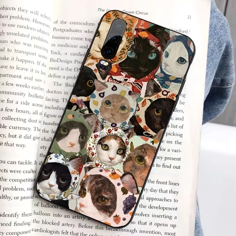 Cute Cat Phone Case For Huawei Honor 10 lite 9 20 7A 9X 30 50 60 70 pro plus Soft Silicone Cover