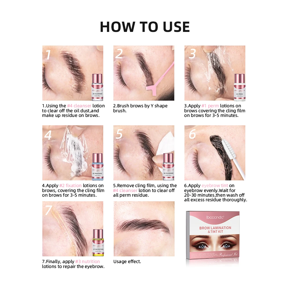 Kit de stratification et de teinte des sourcils et lifting des cils, stratification professionnelle des sourcils, Lifting des cils, permanente, rehausseur d'yeux, outils de maquillage