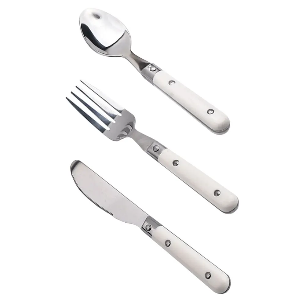 

3pcs Stainless Steel Tableware Set Fork Spoon Cutter For Home Kitchen Utensil Simple Style Western Flatware Safe