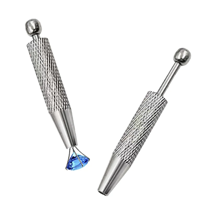 @*4 Claws Pick-up Tool Jewelry Beads Diamond Gems Prong Holder Tweezer Catcher Grabber Stainless Steel Chip Gripper