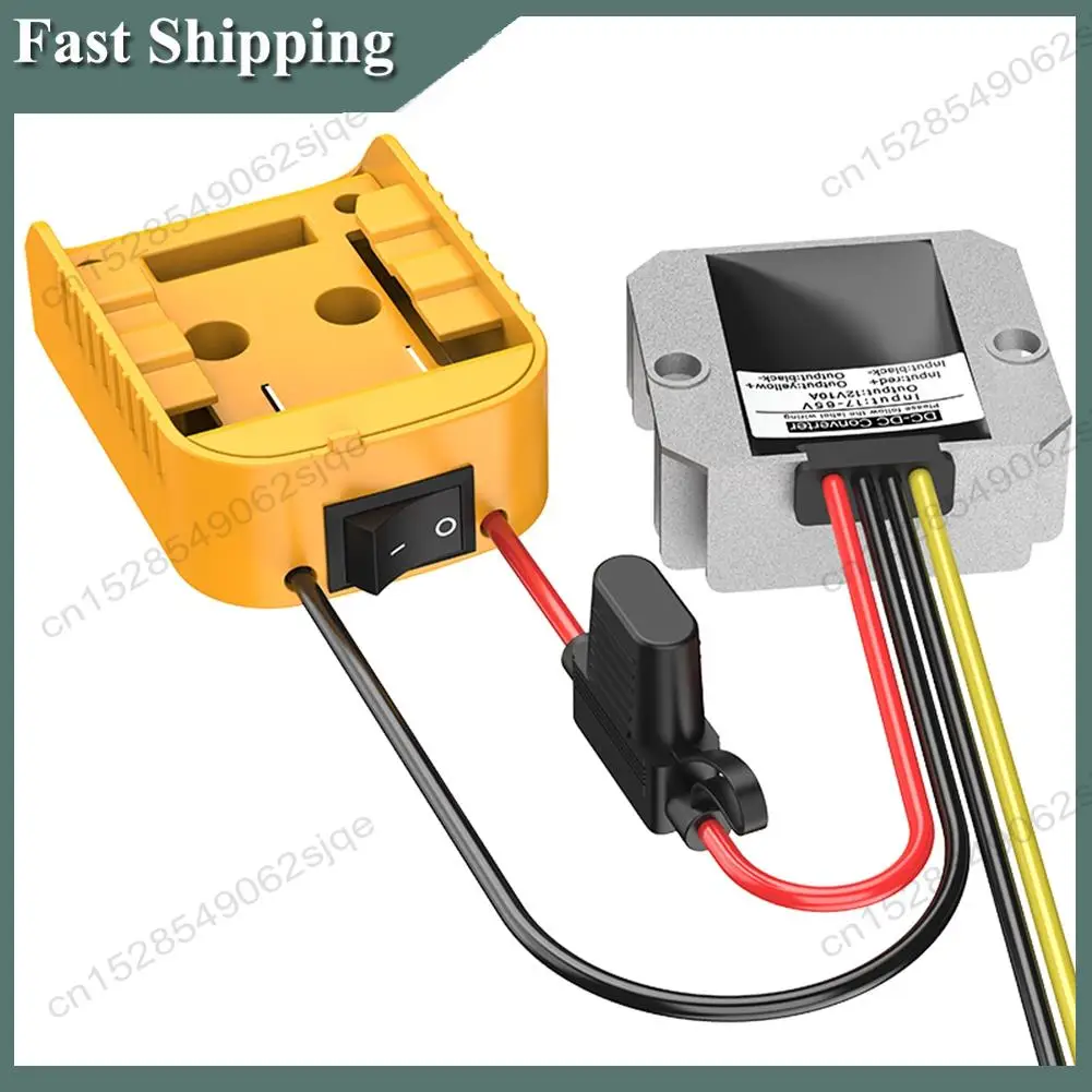 

-ABKM For DCB Series 18V/20V Lithium Battery Adapter + DC-DC Step-Down Device(12V,10A,120W)With Fuse