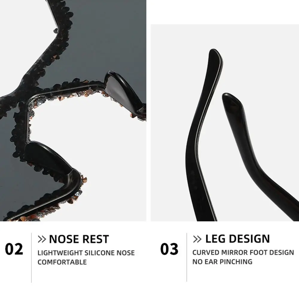 

Retro Pentagon Star Shaped Sunglasses UV400 Protection Colorful Shades Rhinestone Pentagon Sun Glasses Party Favors