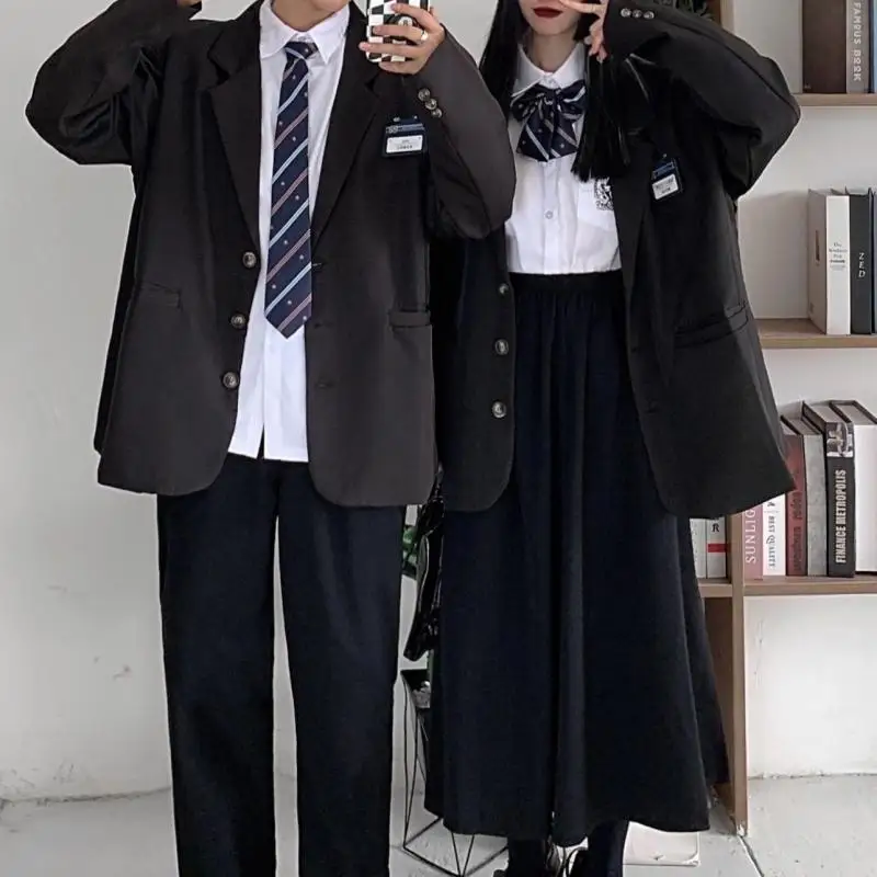 Mode japanische jk Schuluniform Anzug für Männer Frauen 2023 Frühling Herbst Harajuku College-Stil Jacke Langarm Hemden Rock