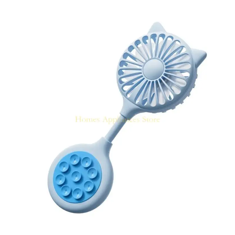 D0AB USB Fan Desk Fan Small Pocket Fan Foldable Fan with Suction Cup ABS Texture Table Fan Suitable for Home and Travel Use