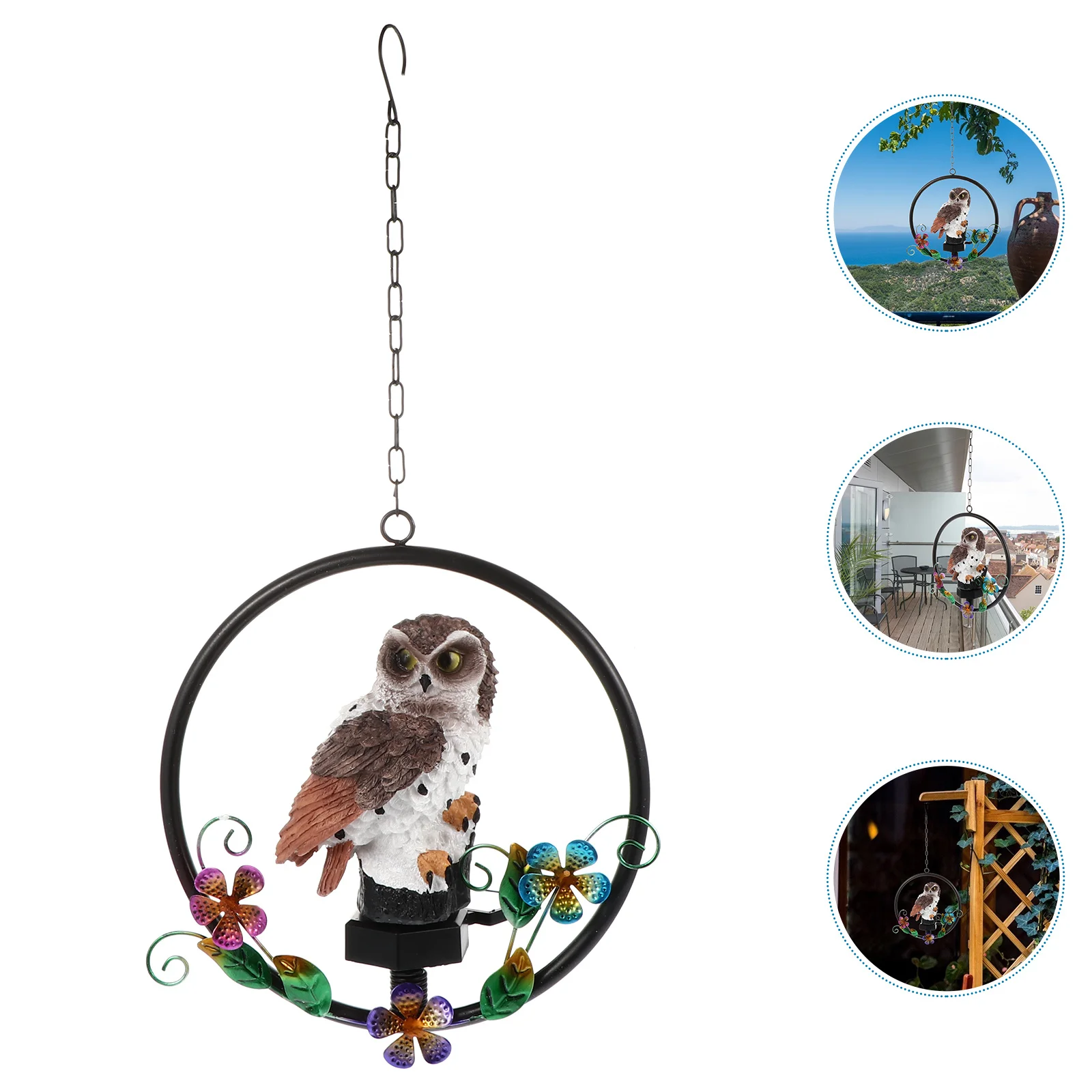 

LED Solar Light Owl Shape Hanging Night Lamp Vintage Garden Lawn Pathway Decorative Solar Light for Outdoor Patio Courtyard