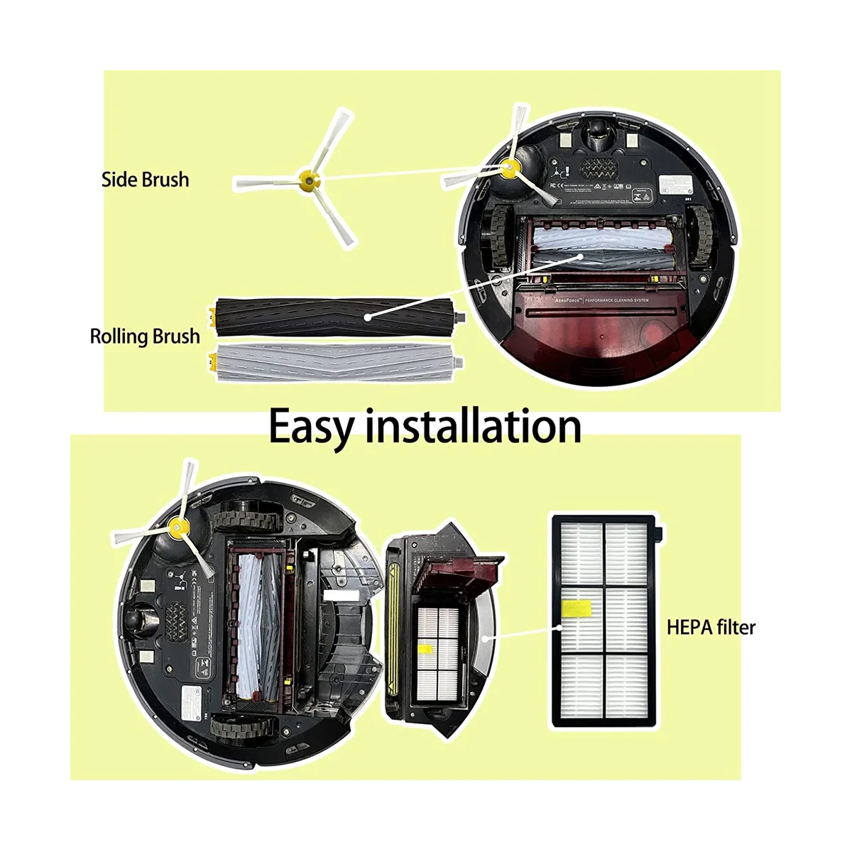 Replacement Kit for iRobot Roomba 800 900 Series Vacuum Cleaner HEPA Filters Main Side Brushes