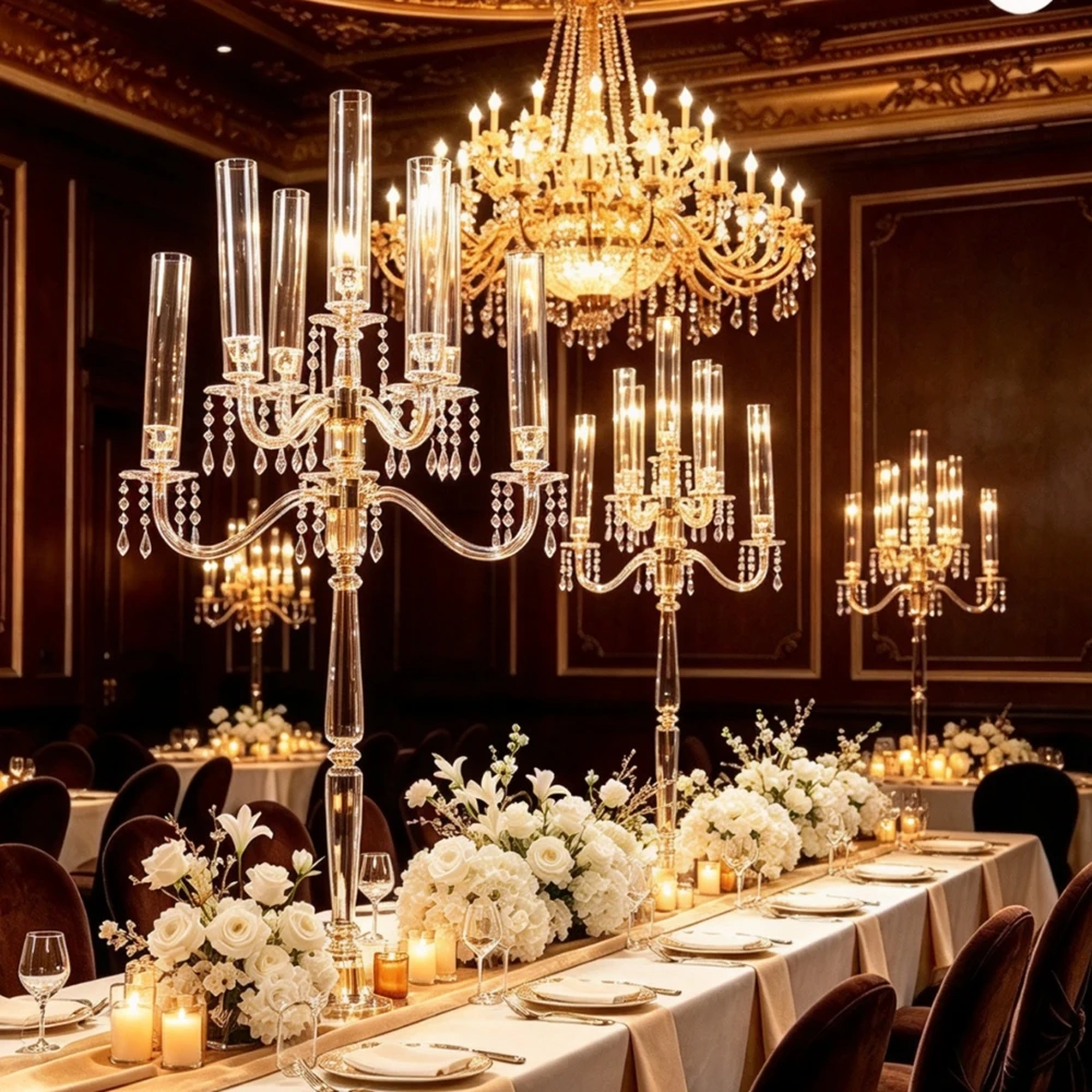 1-12pcs Multi Layer Chandelier Decorative Hanging Ceiling acrylic centerpieces For Wedding Ceremony Banquet Hall Hotel Co