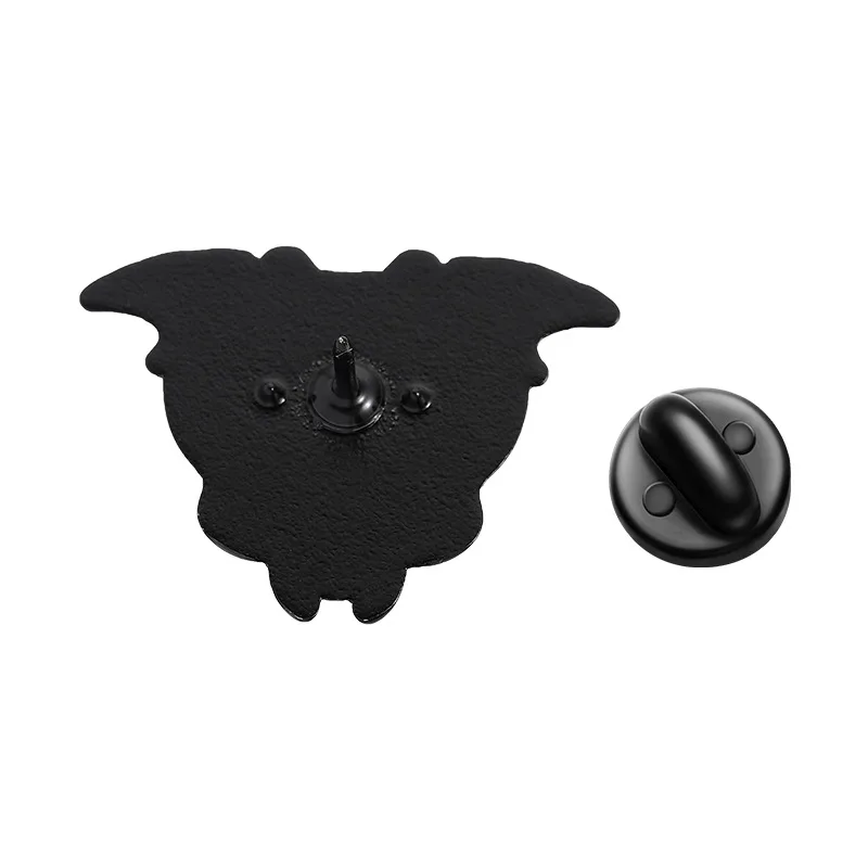 2pcs Pastel Goth Bat & Skull Enamel Pin Set Brooches for Backpack Clothing Jewelry Fashionable Clothing Accessories view 5