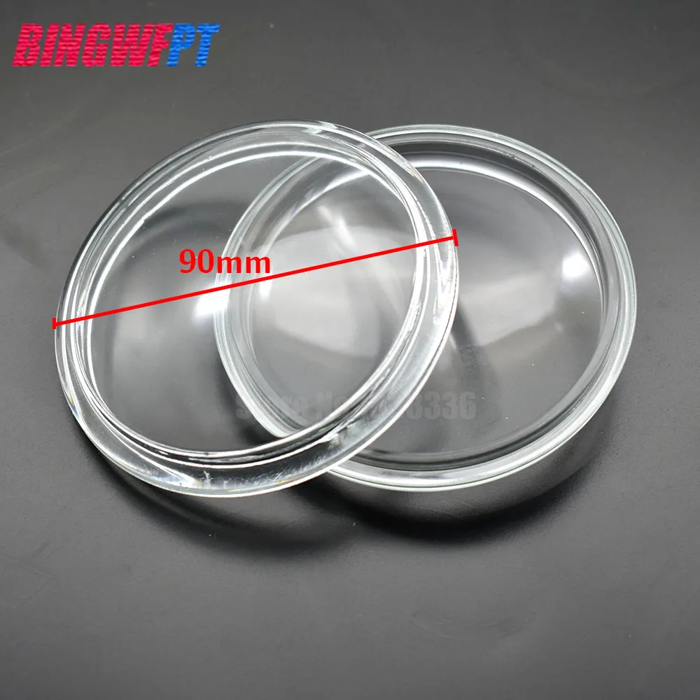 2PCS Round Diameter 90mm Fog Lights Anti-fog Glass Tempered Glass For Nissan Murano Z51 Tiida Juke Patrol 3 Y62 Presage Rogue