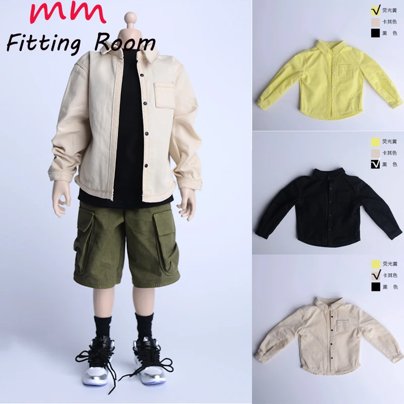 

1/6 scale male dolls clothes Trendy long sleeved shirt fit 12'' TBLeague JIAOU DOLL action figure