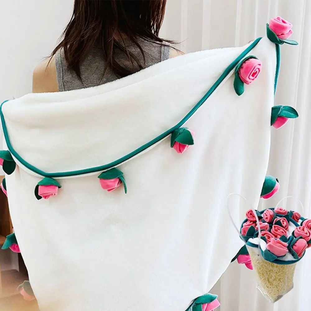 

Colorful Rose Bouquet Blanket Fashion Large Size Artificial Flower Blanket Comfortable Rose Flower Nap Blanket Birthday Gift