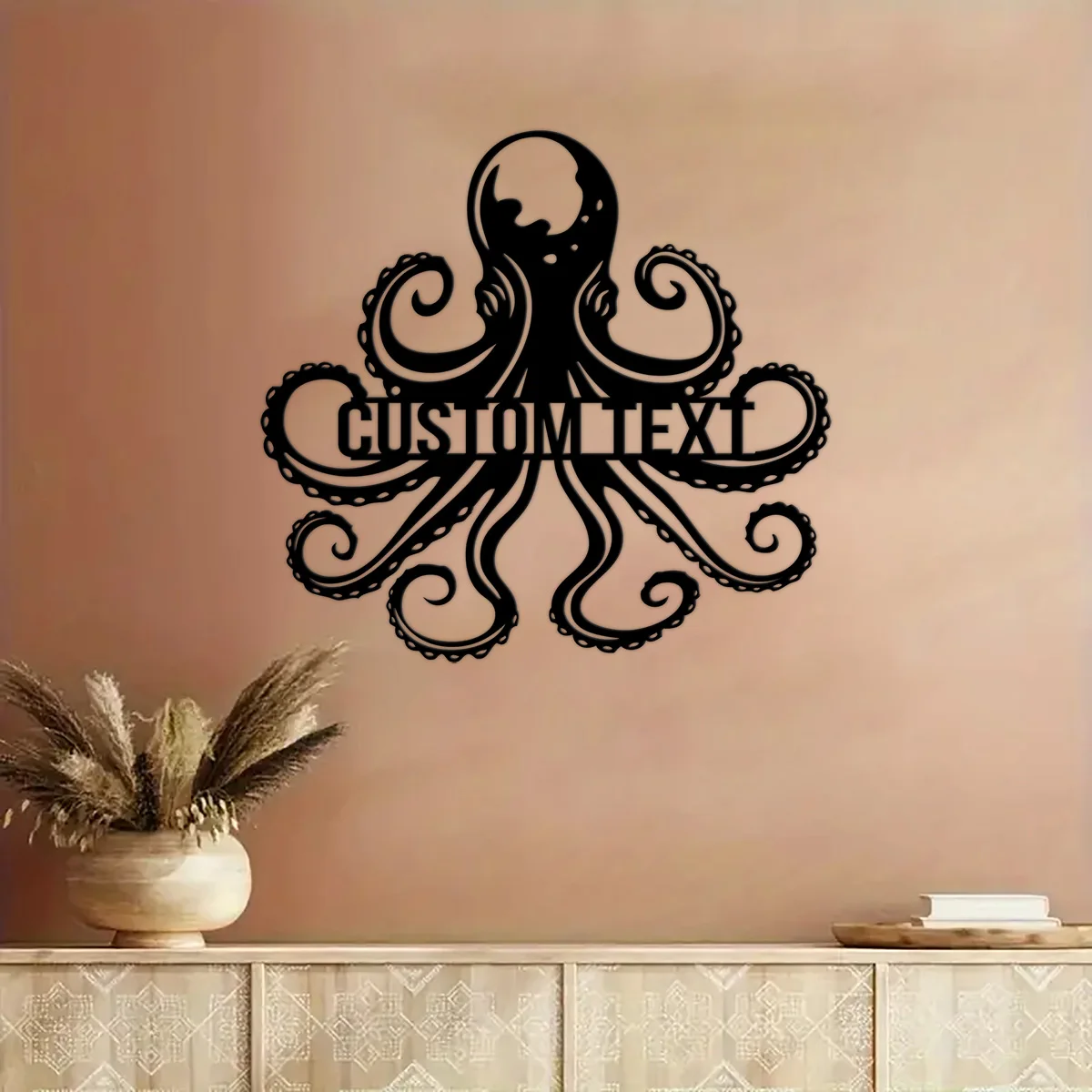 Custom Angry Octopus Metal Welder Sign, Personalized Family Name Metal Sign, Outdoor Door Decor, Octopus Wall Art, Housewarming